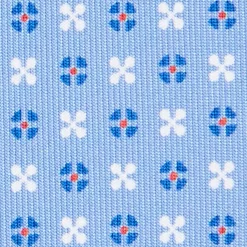 CRAVATTA SARTORIALE CLASSICA IN SETA AZZURRA Microfantasia fiore