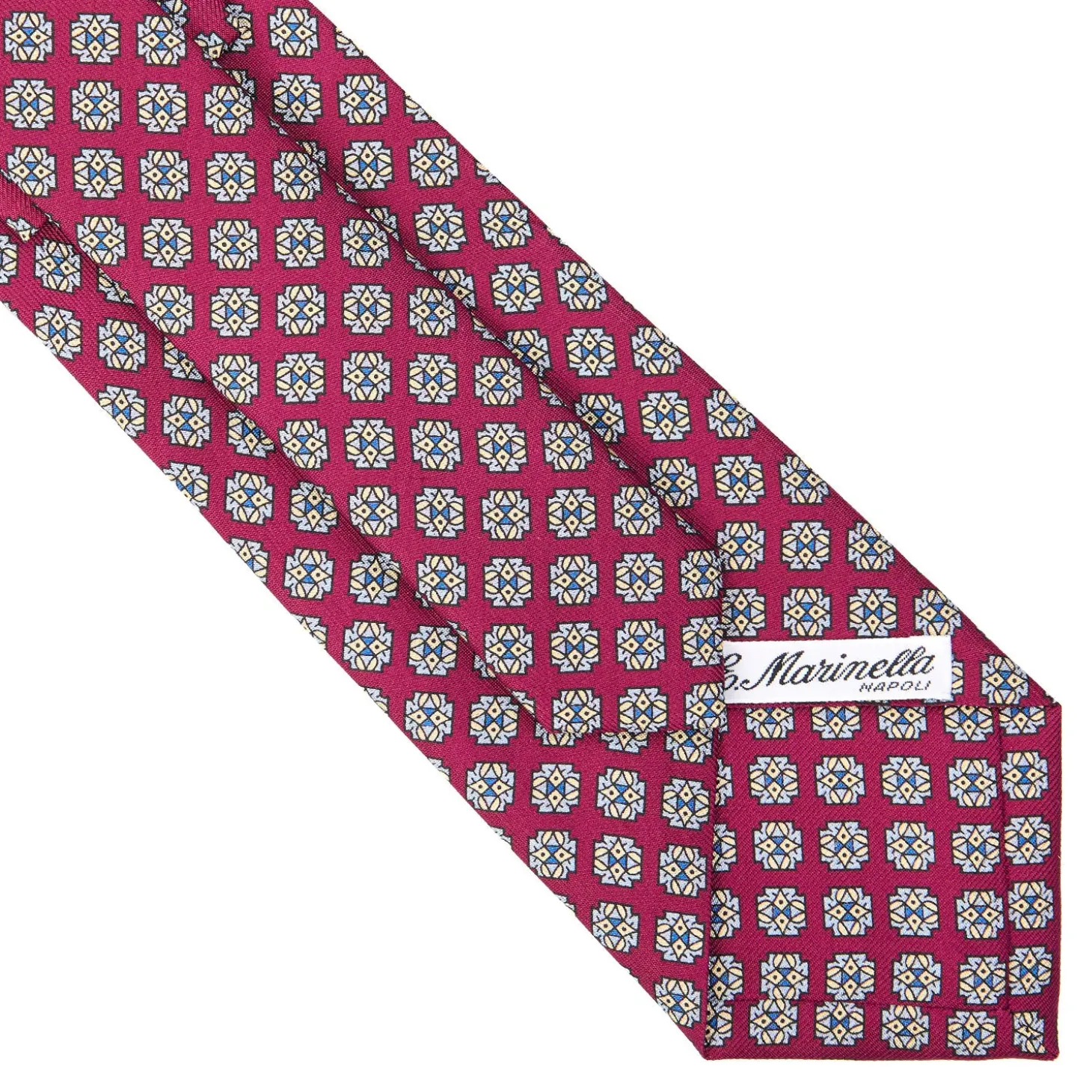 CRAVATTA SARTORIALE CLASSICA IN SETA BORDEAUX Microfantasia fiore