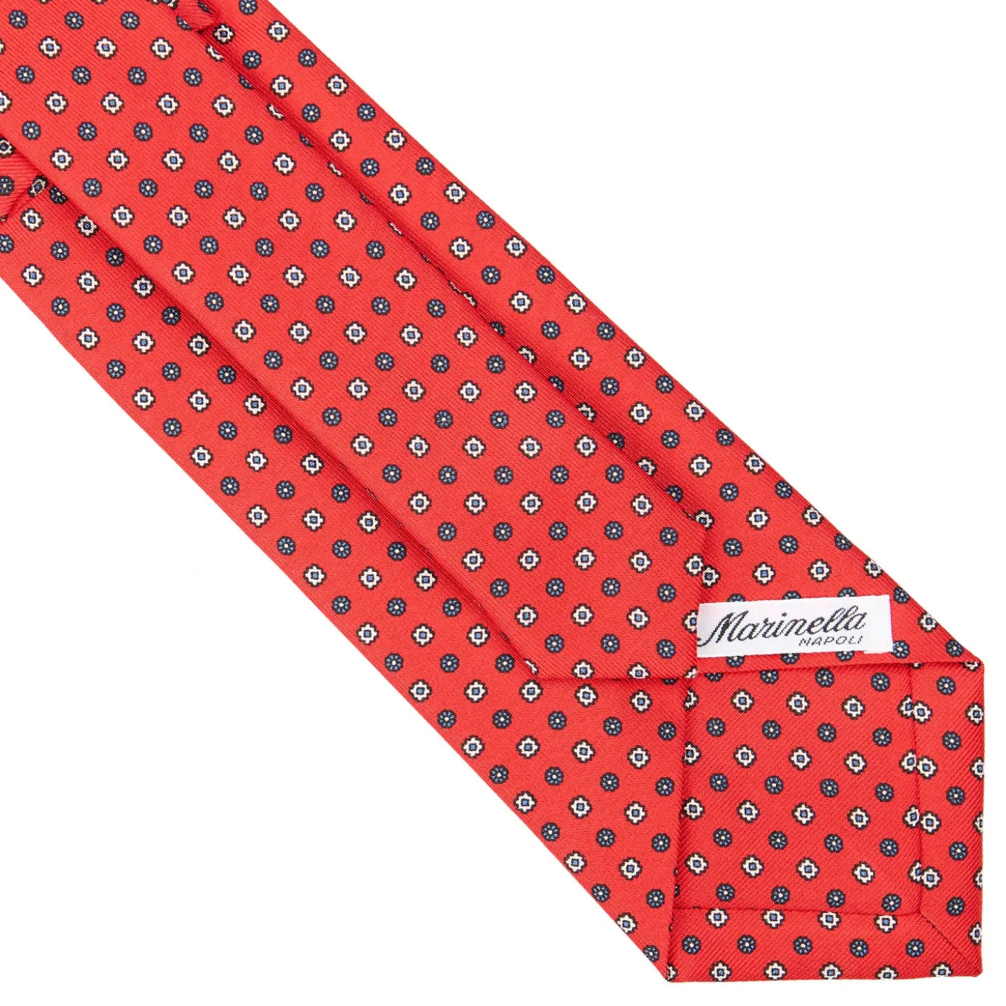 CRAVATTA SARTORIALE CLASSICA IN SETA ROSSA Microfantasia fiore