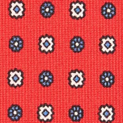CRAVATTA SARTORIALE CLASSICA IN SETA ROSSA Microfantasia fiore