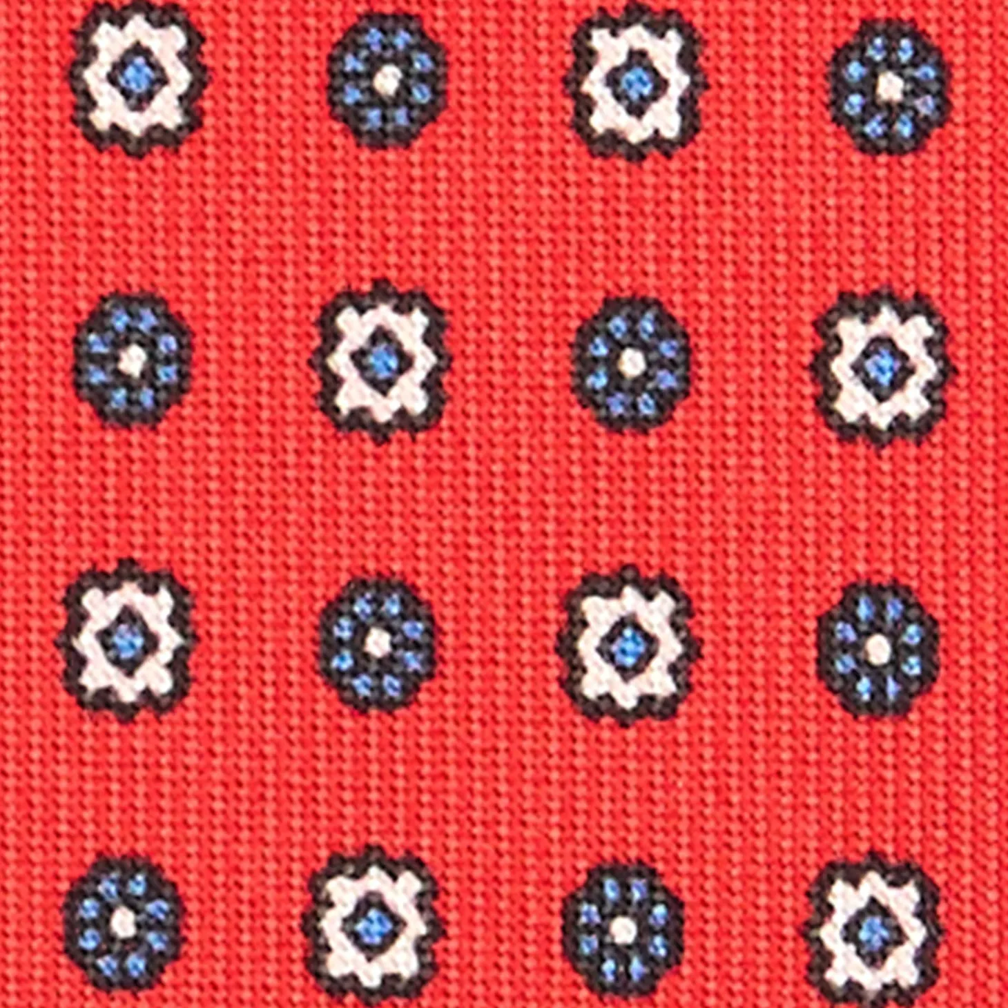 CRAVATTA SARTORIALE CLASSICA IN SETA ROSSA Microfantasia fiore