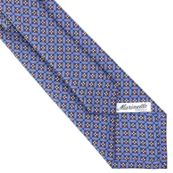 CRAVATTA SARTORIALE CLASSICA IN SETA AZZURRO POLVERE Microfantasia fiore
