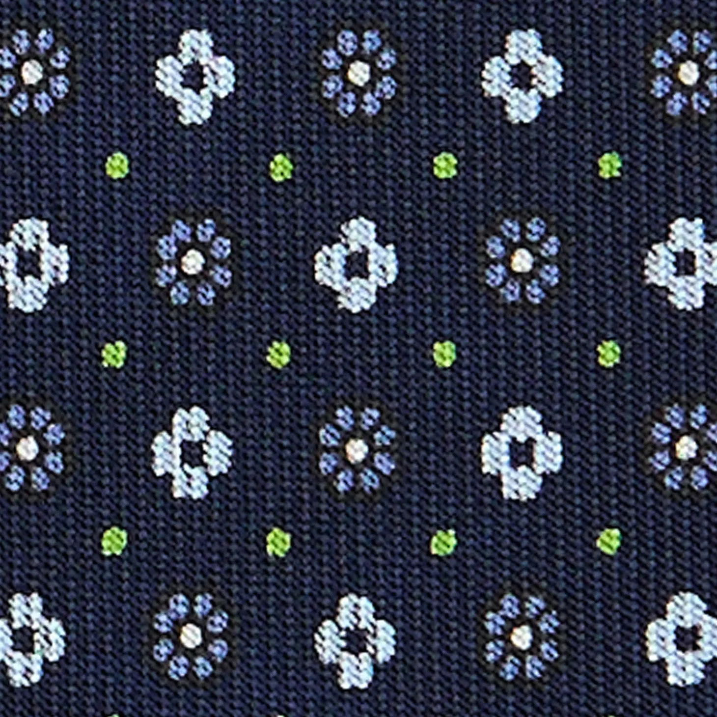 CRAVATTA SARTORIALE CLASSICA IN SETA BLU SCURO Microfantasia fiore