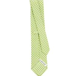 CRAVATTA SARTORIALE CLASSICA IN SETA VERDE CHIARO Microfantasia fiore