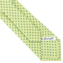 CRAVATTA SARTORIALE CLASSICA IN SETA VERDE CHIARO Microfantasia fiore