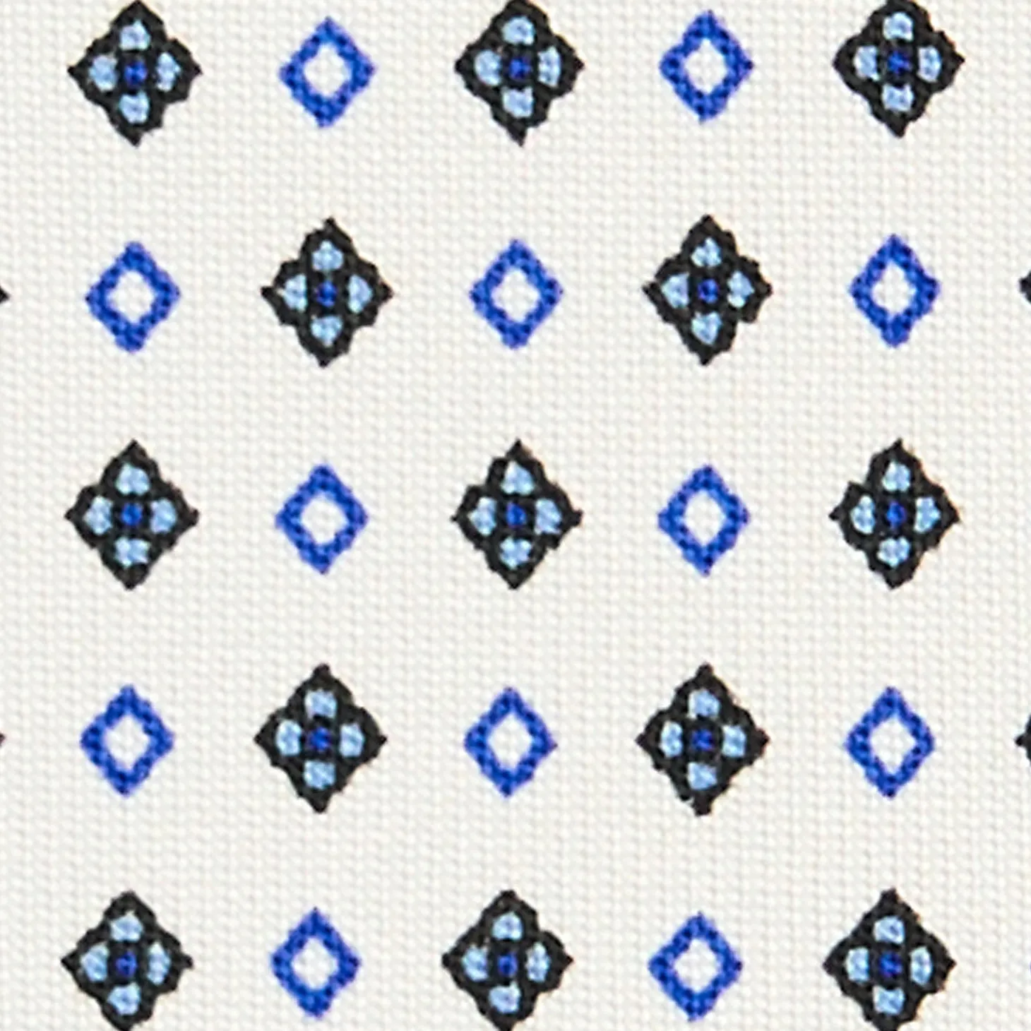 CRAVATTA SARTORIALE CLASSICA IN SETA BIANCA Microfantasia fiore