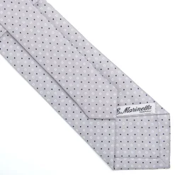CRAVATTA SARTORIALE CLASSICA IN SETA GRIGIO CHIARO Microfantasia fiore