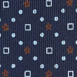 CRAVATTA SARTORIALE CLASSICA IN SETA BLU SCURO Microfantasia fiore