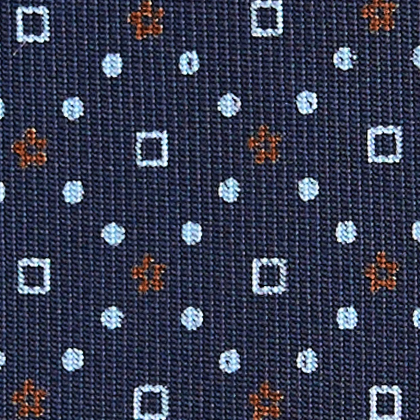 CRAVATTA SARTORIALE CLASSICA IN SETA BLU SCURO Microfantasia fiore