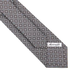 CRAVATTA SARTORIALE CLASSICA IN SETA GRIGIO CHIARO Microfantasia fiore
