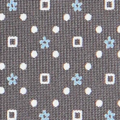CRAVATTA SARTORIALE CLASSICA IN SETA GRIGIO CHIARO Microfantasia fiore