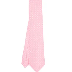 CRAVATTA SARTORIALE CLASSICA IN SETA ROSA Microfantasia fiore