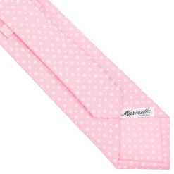 CRAVATTA SARTORIALE CLASSICA IN SETA ROSA Microfantasia fiore