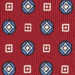 CRAVATTA SARTORIALE CLASSICA IN SETA BORDEAUX Microfantasia fiore