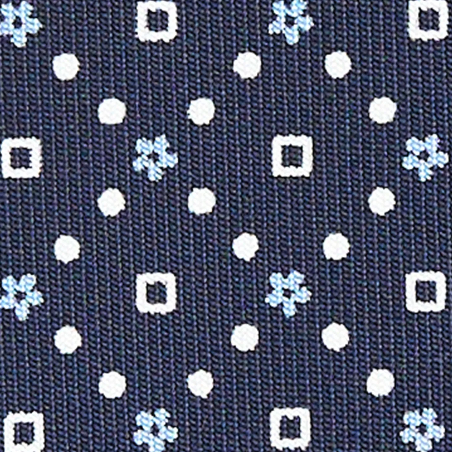 CRAVATTA SARTORIALE CLASSICA IN SETA BLU SCURO Microfantasia fiore