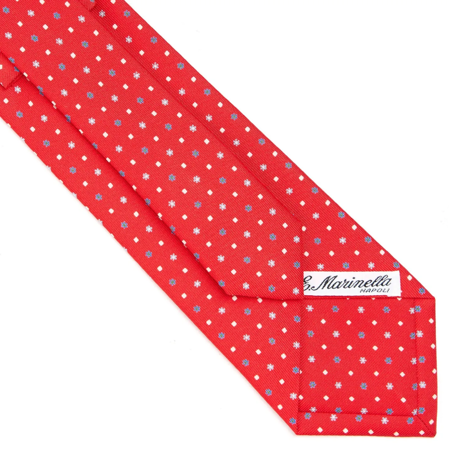 CRAVATTA SARTORIALE CLASSICA IN SETA ROSSA Microfantasia fiore