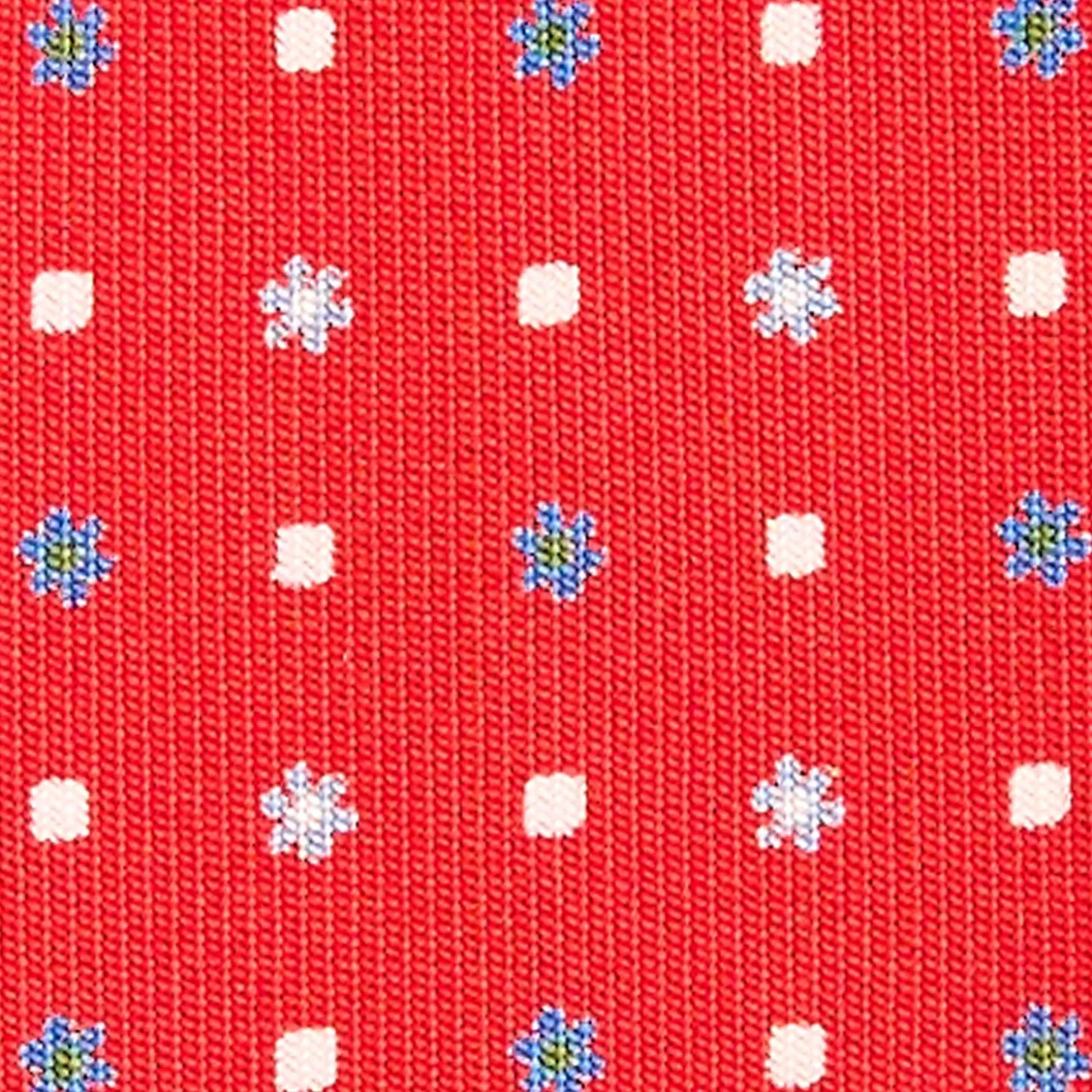 CRAVATTA SARTORIALE CLASSICA IN SETA ROSSA Microfantasia fiore