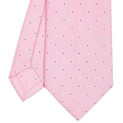 CRAVATTA SARTORIALE CLASSICA IN SETA ROSA Microfantasia fiore