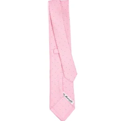CRAVATTA SARTORIALE CLASSICA IN SETA ROSA Microfantasia fiore