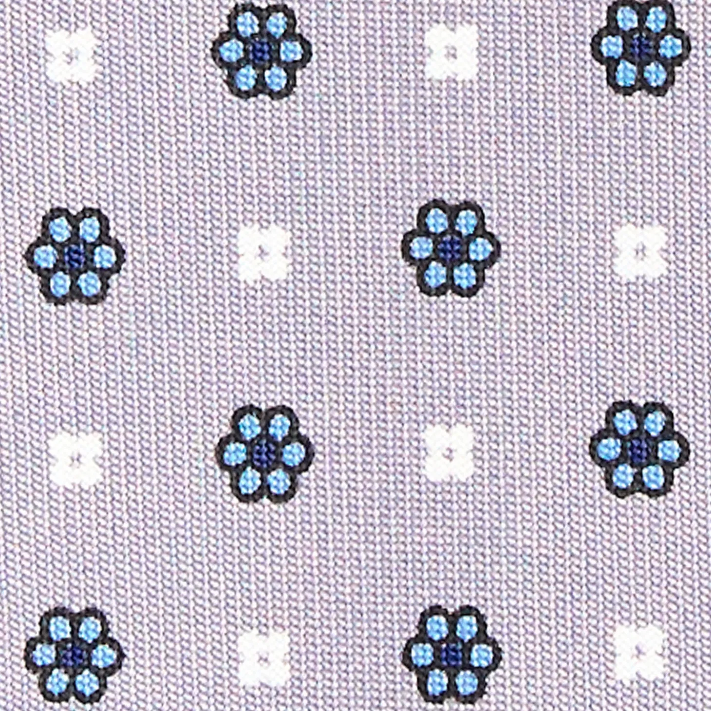 CRAVATTA SARTORIALE CLASSICA IN SETA GRIGIO CHIARO Microfantasia fiore