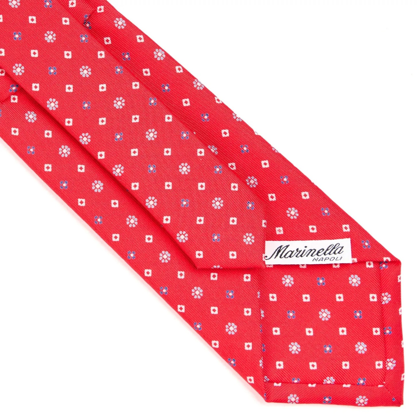CRAVATTA SARTORIALE CLASSICA IN SETA ROSSA Microfantasia fiore