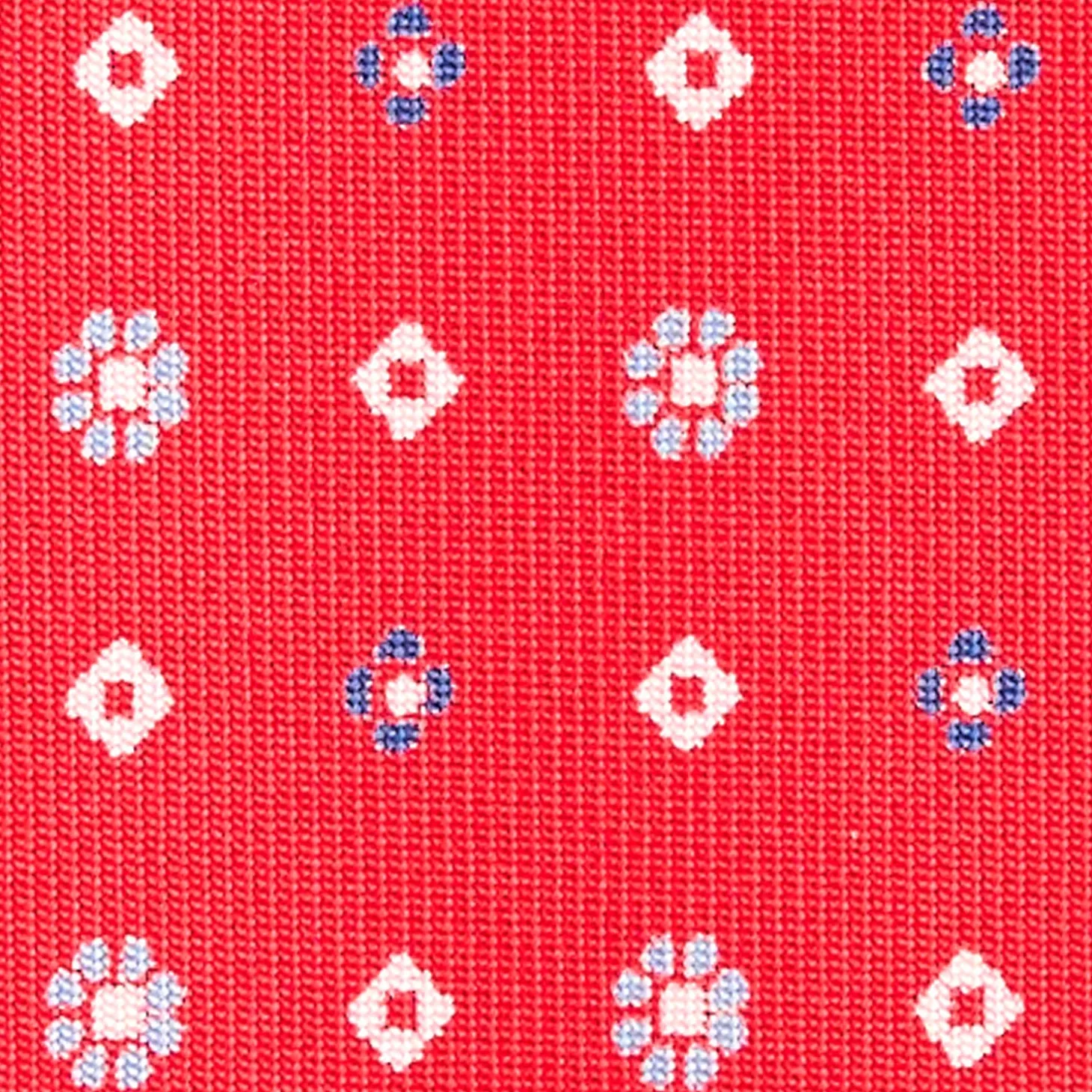 CRAVATTA SARTORIALE CLASSICA IN SETA ROSSA Microfantasia fiore