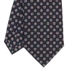 CRAVATTA SARTORIALE CLASSICA IN SETA BLU SCURO Microfantasia fiore