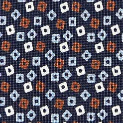 CRAVATTA SARTORIALE CLASSICA IN SETA BLU SCURO Microfantasia fiore