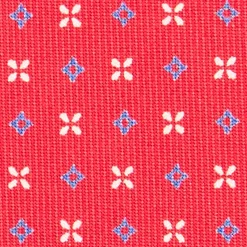 CRAVATTA SARTORIALE CLASSICA IN SETA ROSSA Microfantasia fiore