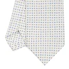 CRAVATTA SARTORIALE CLASSICA IN SETA BIANCA Microfantasia fiore