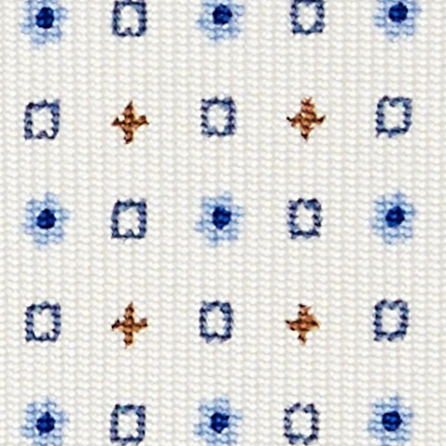 CRAVATTA SARTORIALE CLASSICA IN SETA BIANCA Microfantasia fiore