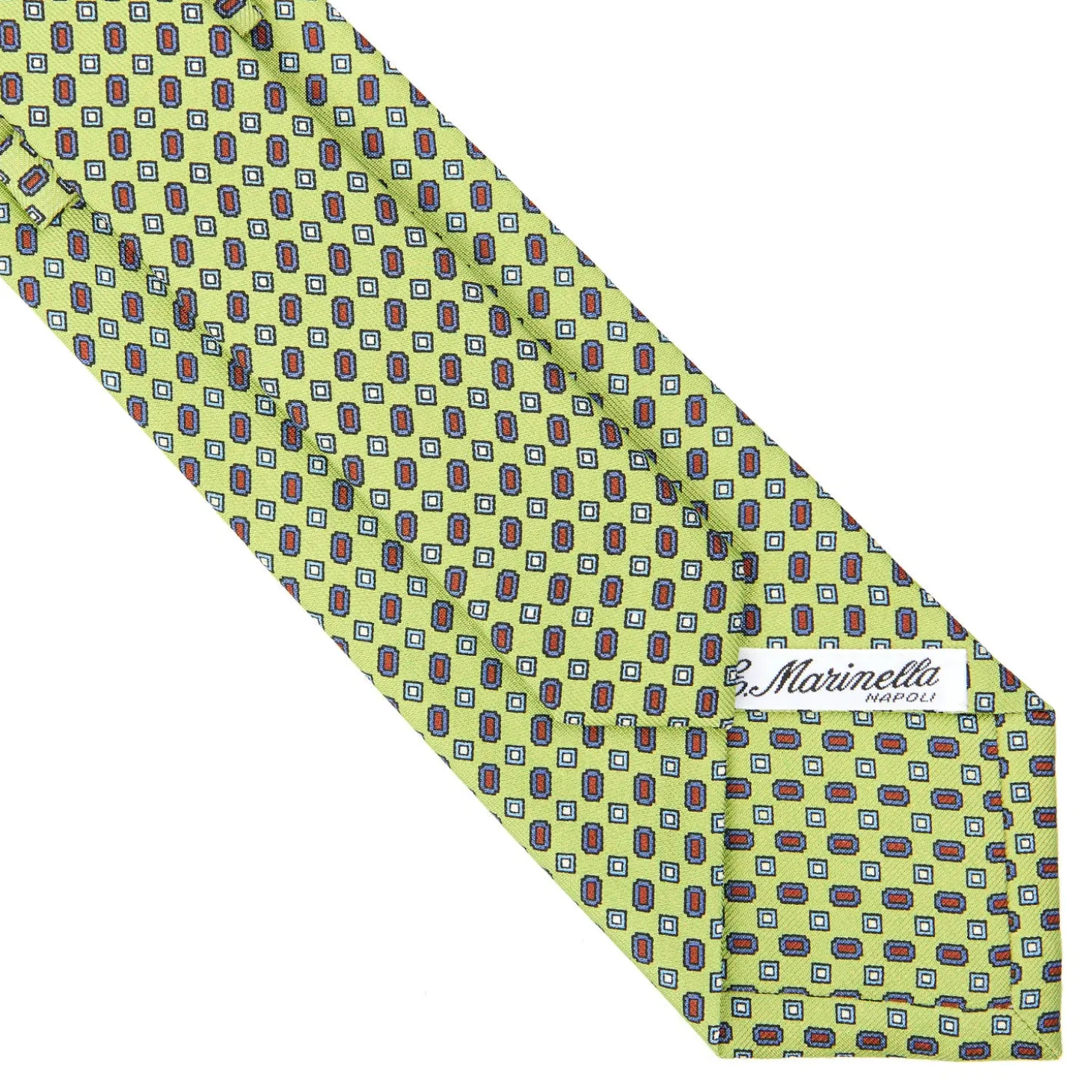 CRAVATTA SARTORIALE CLASSICA IN SETA VERDE CHIARO Microfantasia fiore