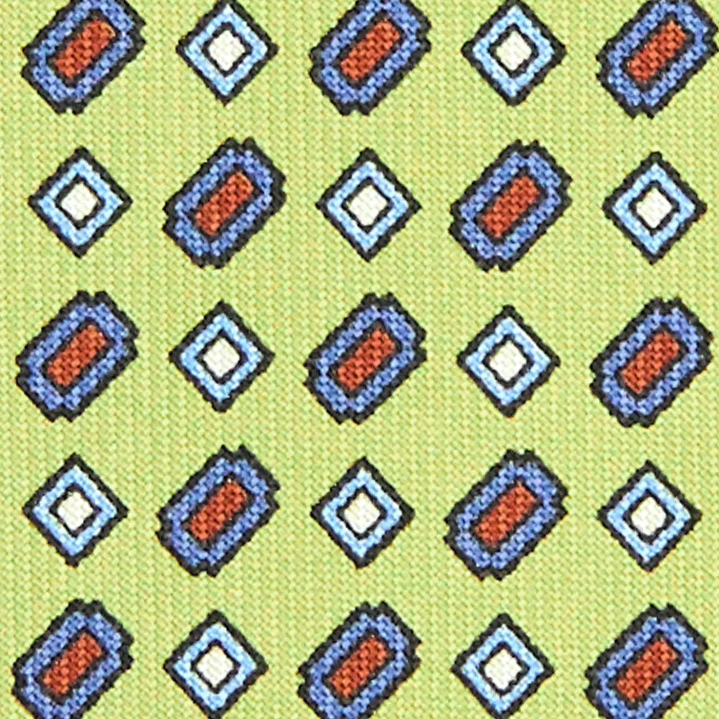 CRAVATTA SARTORIALE CLASSICA IN SETA VERDE CHIARO Microfantasia fiore