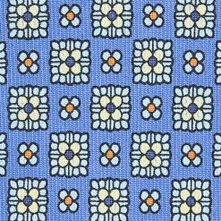 CRAVATTA SARTORIALE CLASSICA IN SETA AZZURRO POLVERE Microfantasia fiore