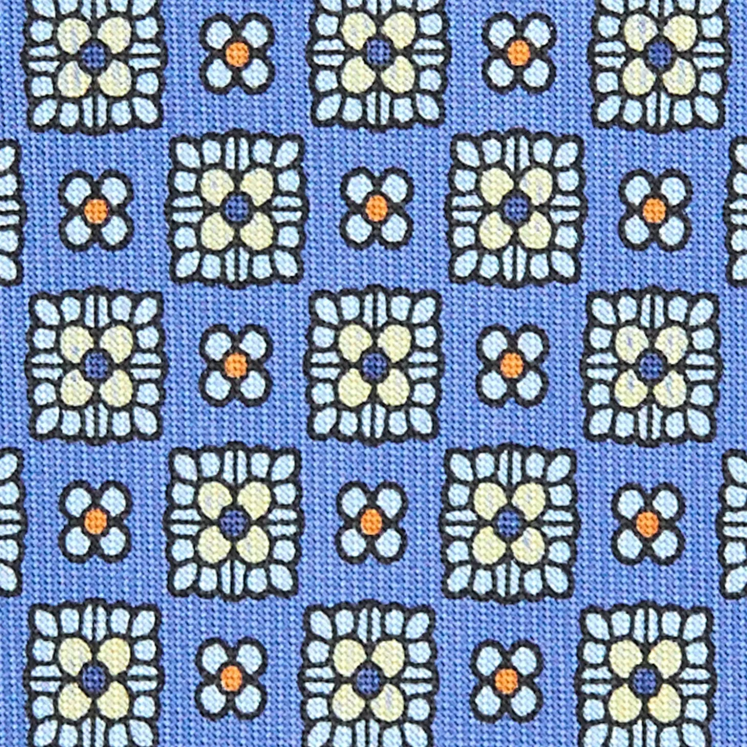 CRAVATTA SARTORIALE CLASSICA IN SETA AZZURRO POLVERE Microfantasia fiore
