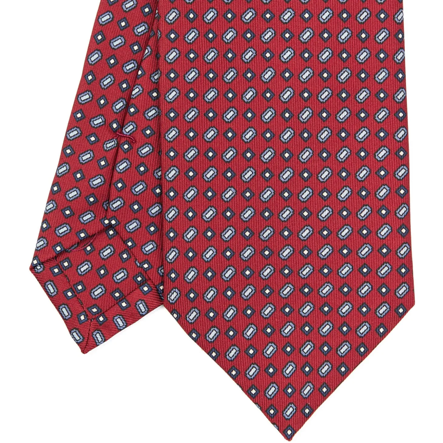 CRAVATTA SARTORIALE CLASSICA IN SETA BORDEAUX Microfantasia fiore