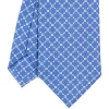 CRAVATTA SARTORIALE CLASSICA IN SETA AZZURRO POLVERE Microfantasia fiore