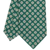 CRAVATTA SARTORIALE CLASSICA IN SETA VERDE SCURO Microfantasia fiore