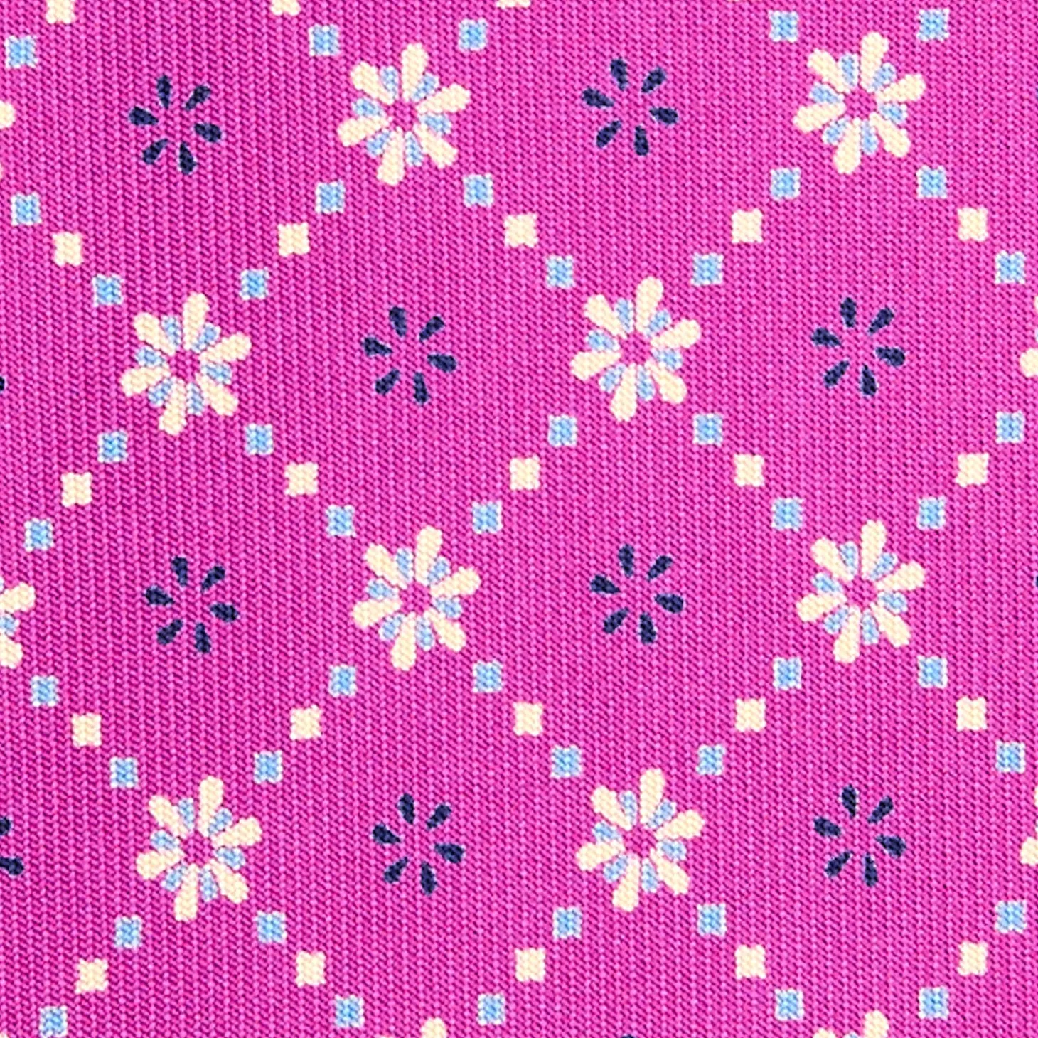CRAVATTA SARTORIALE CLASSICA IN SETA FUCSIA Microfantasia fiore