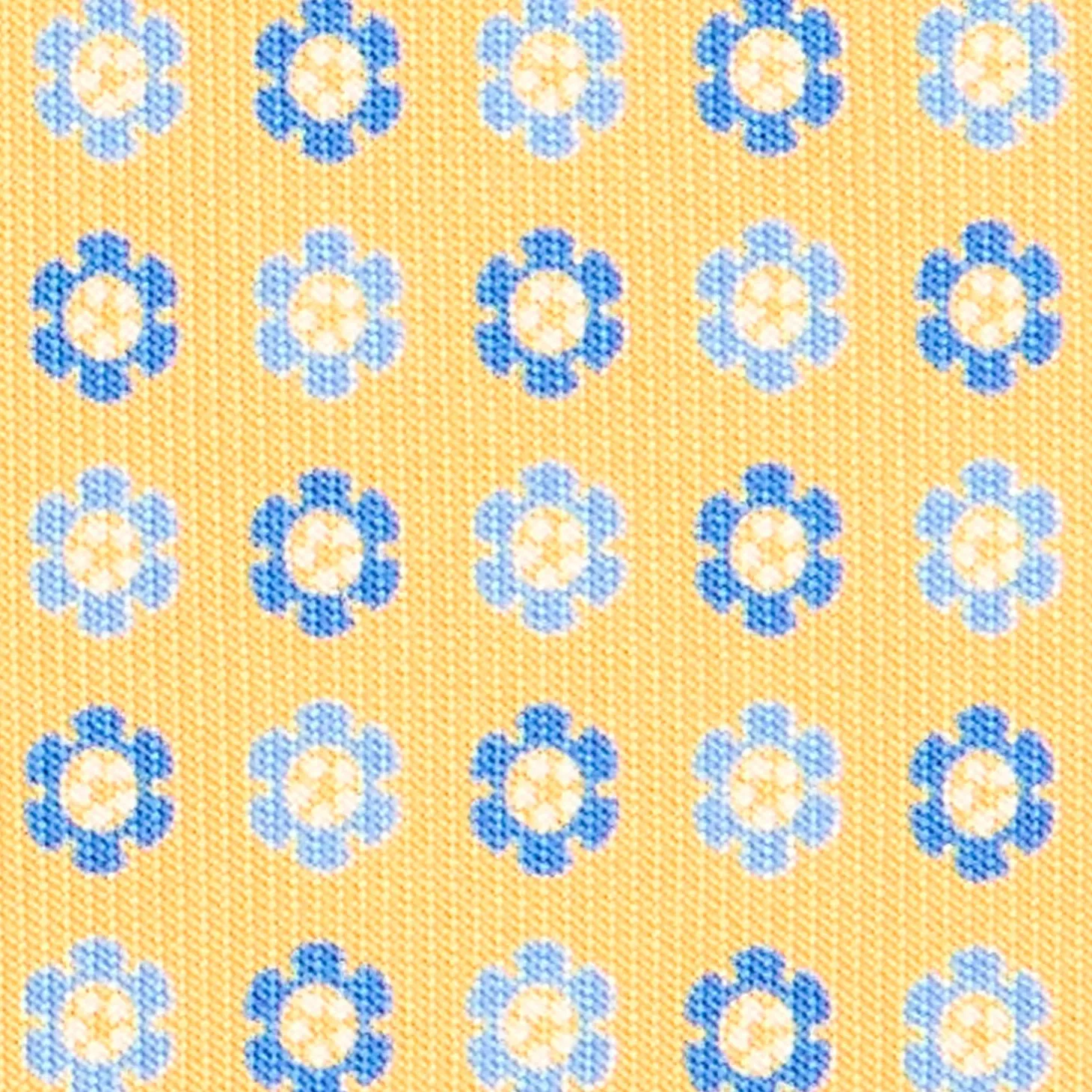 CRAVATTA SARTORIALE CLASSICA IN SETA GIALLA Microfantasia fiore
