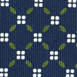 CRAVATTA SARTORIALE CLASSICA IN SETA BLU SCURO Microfantasia fiore
