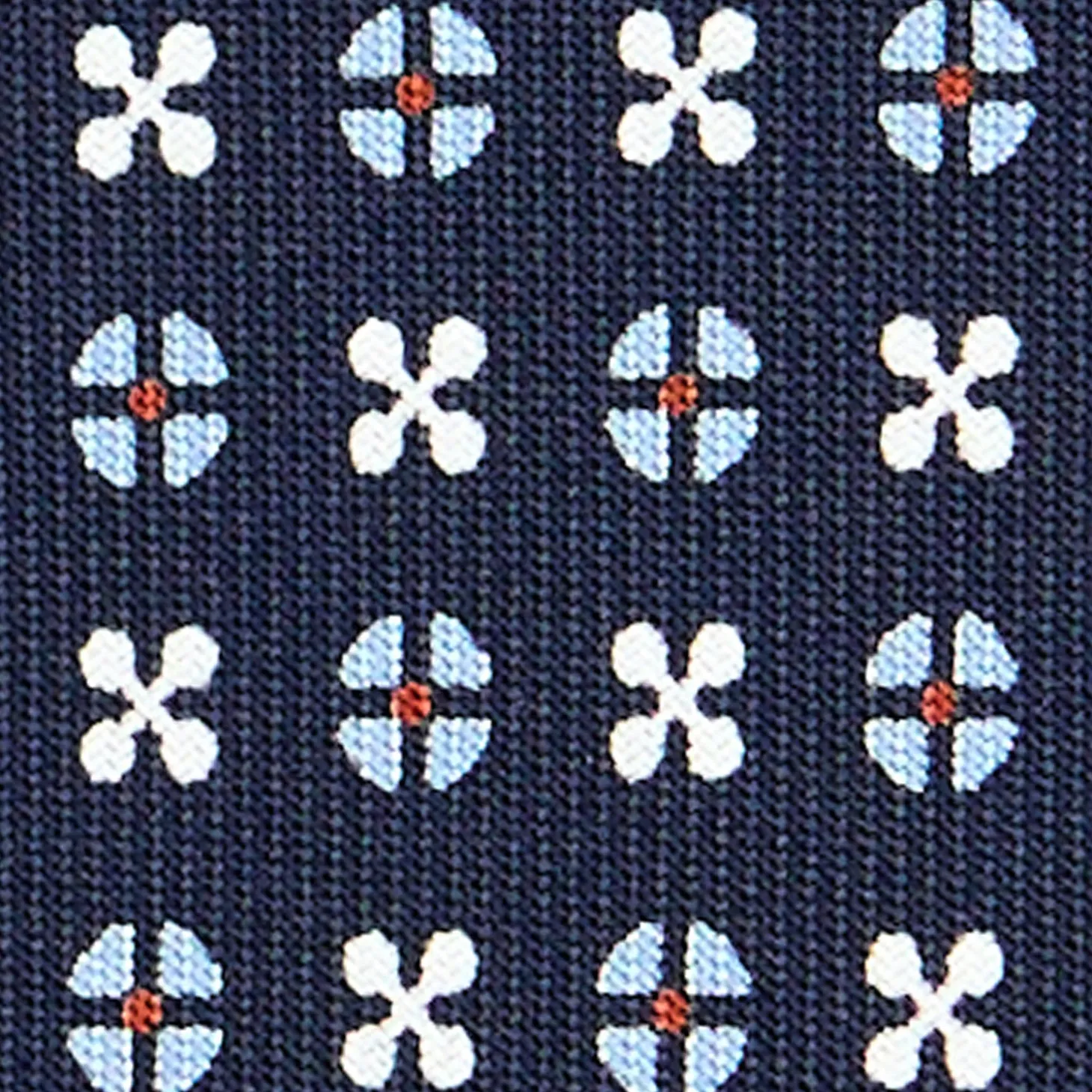 CRAVATTA SARTORIALE CLASSICA IN SETA BLU SCURO Microfantasia fiore