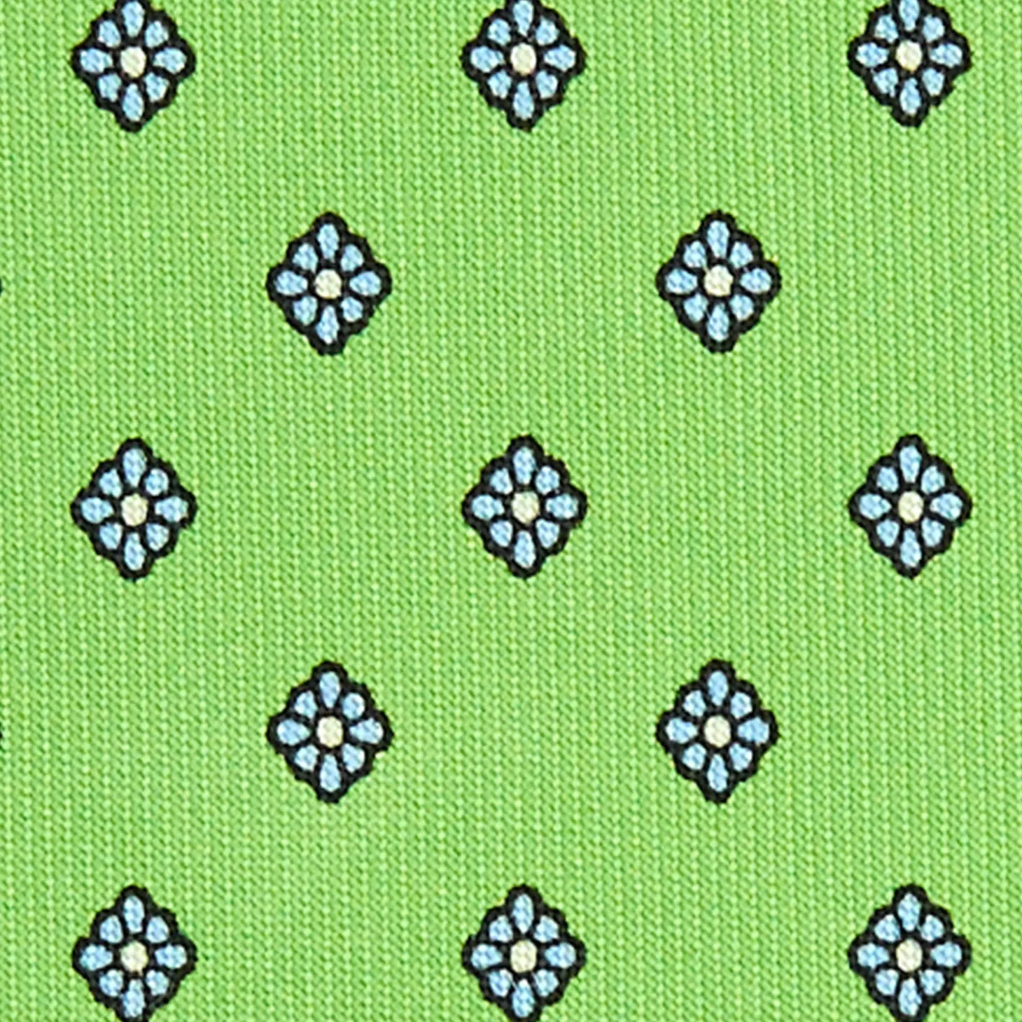 CRAVATTA SARTORIALE CLASSICA IN SETA VERDE CHIARO Microfantasia fiore