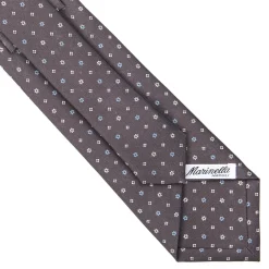 CRAVATTA SARTORIALE CLASSICA IN SETA GRIGIO SCURO Microfantasia fiore