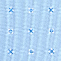 CRAVATTA SARTORIALE CLASSICA IN SETA AZZURRA Microfantasia fiore