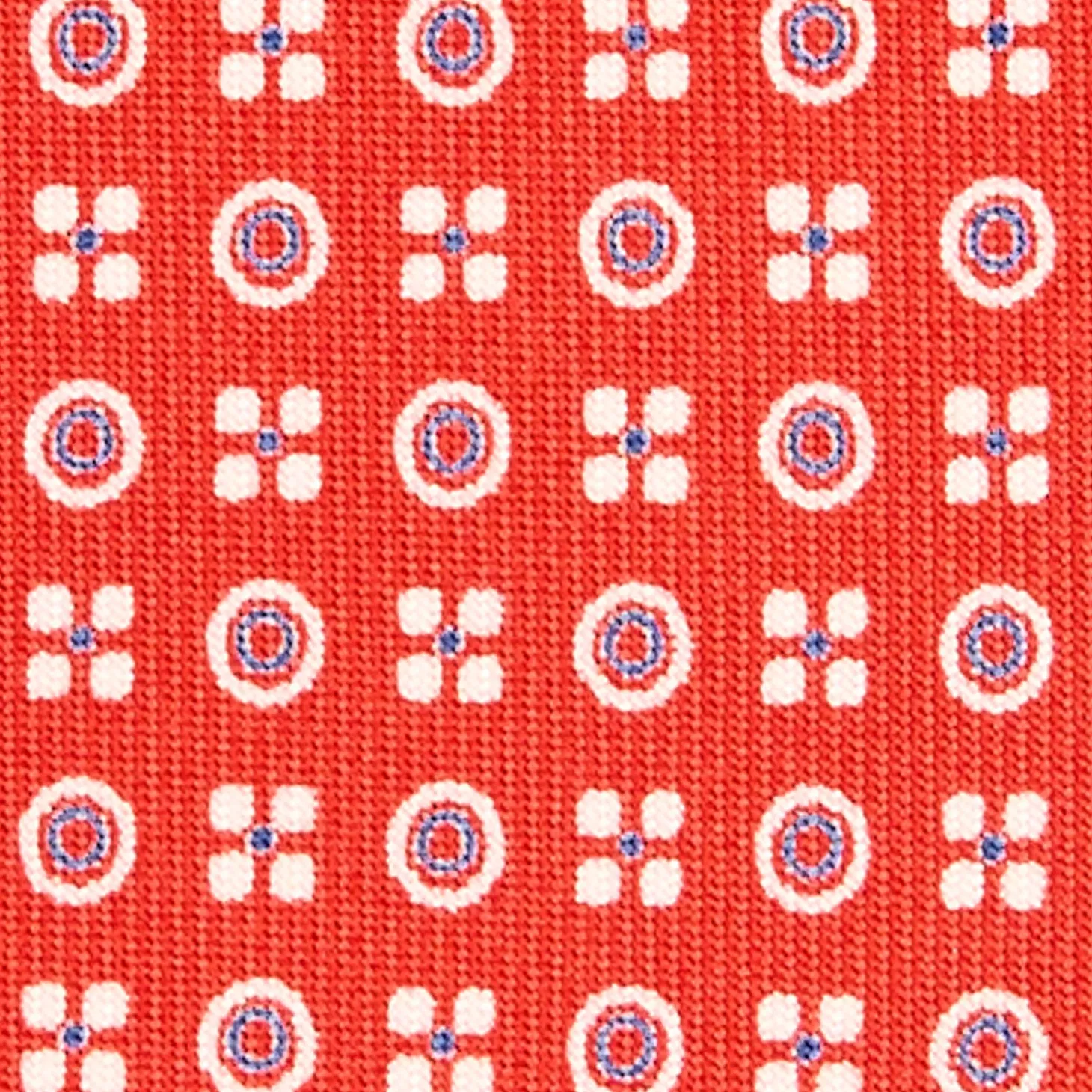 CRAVATTA SARTORIALE CLASSICA IN SETA ROSSA Microfantasia fiore