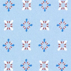 CRAVATTA SARTORIALE CLASSICA IN SETA AZZURRA Microfantasia fiore