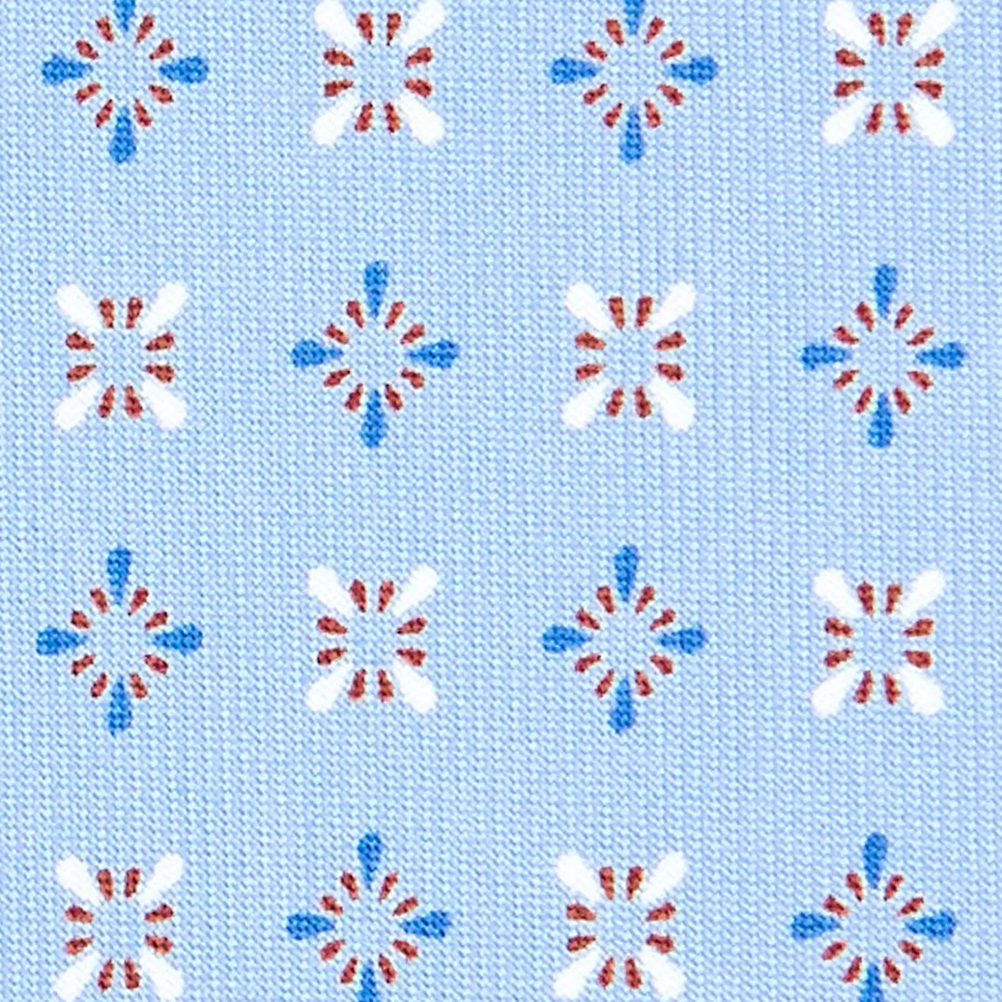 CRAVATTA SARTORIALE CLASSICA IN SETA AZZURRA Microfantasia fiore
