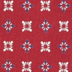 CRAVATTA SARTORIALE CLASSICA IN SETA BORDEAUX Microfantasia fiore