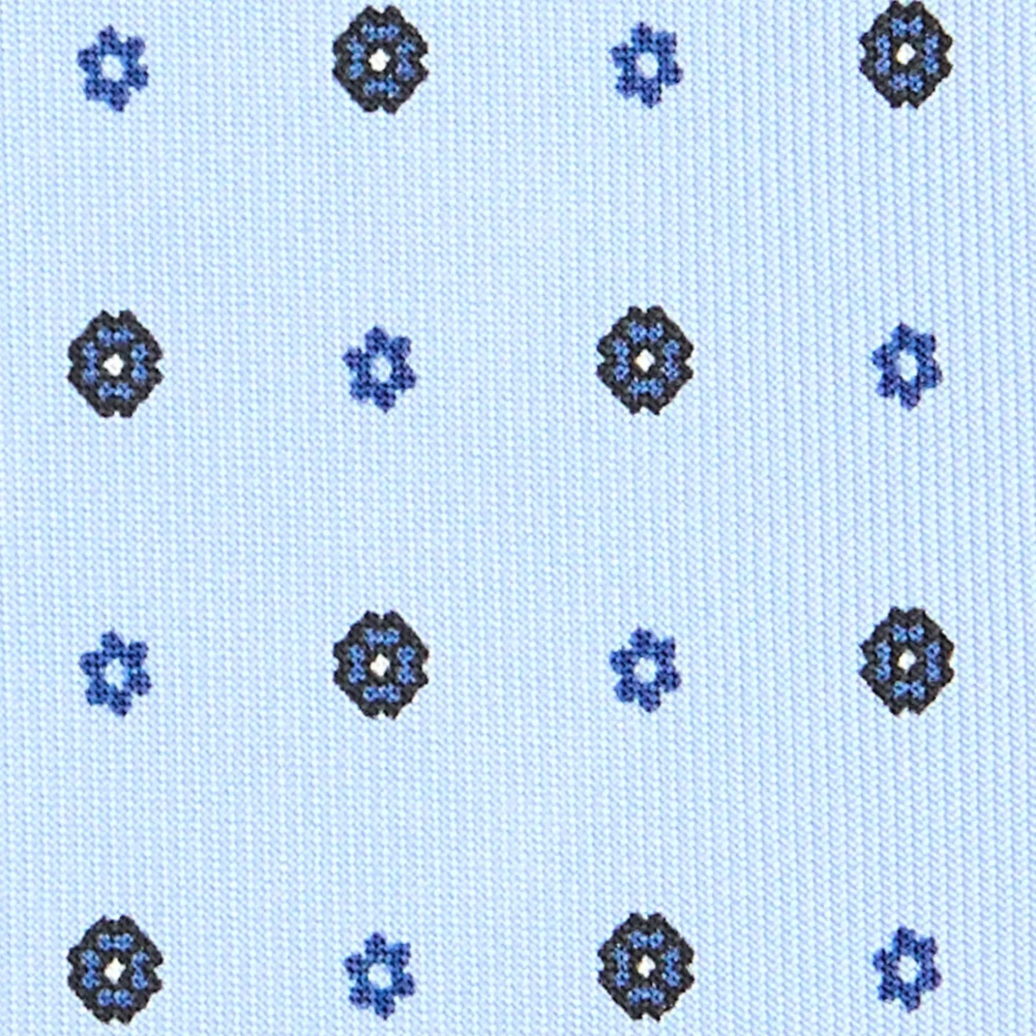 CRAVATTA SARTORIALE CLASSICA IN SETA AZZURRA Microfantasia fiore
